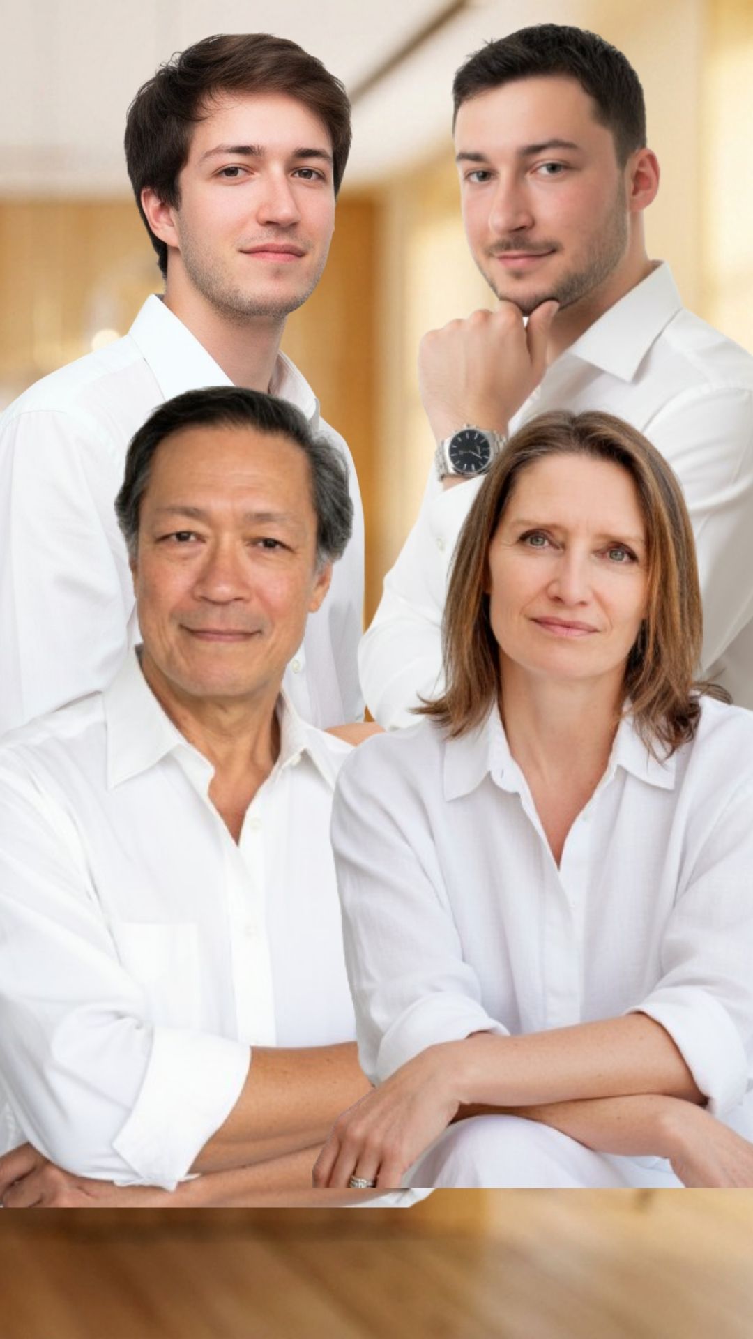 La famille Herbinière - Alain, Catherine, Paul et Alexandre - fondateurs de la Maison Min&Maï, cabinet de stratégie augmentée pour dirigeants PME ETI